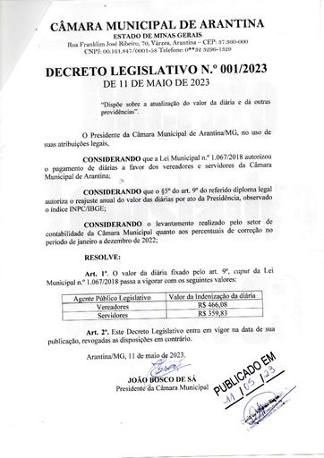 Decreto Nº 001/2023