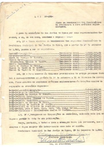 Lei Ordinária Nº 278/1962
